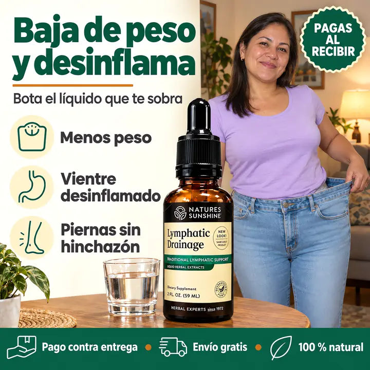 Drenaje Linfático · Gotas para bajar de peso y desinflamar · 2 frascos