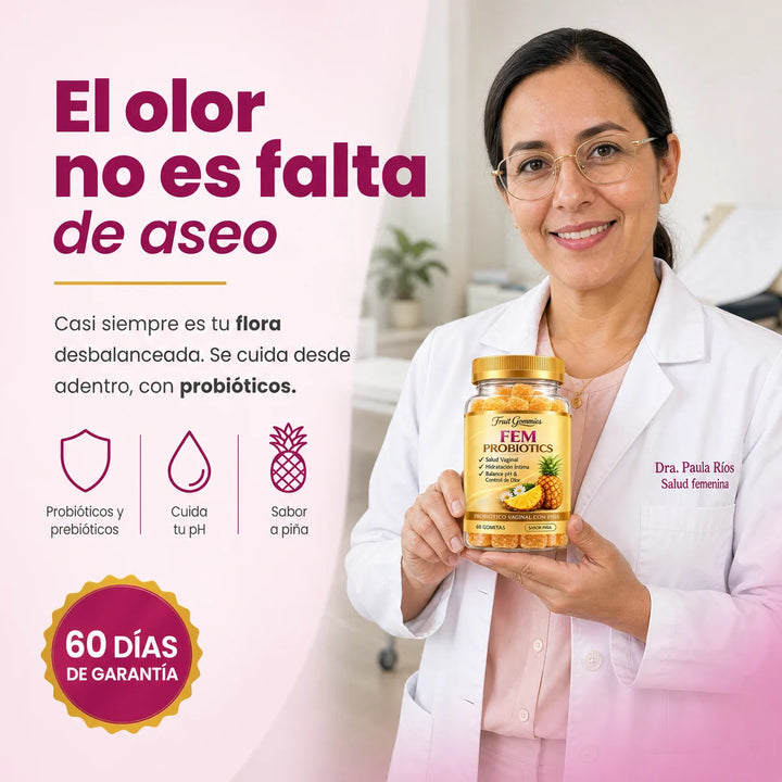 FEM Probiotics · Gomitas de piña para tu bienestar íntimo