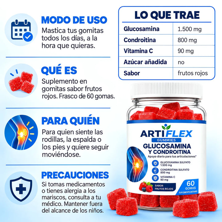 Artiflex · Gomitas de glucosamina y condroitina