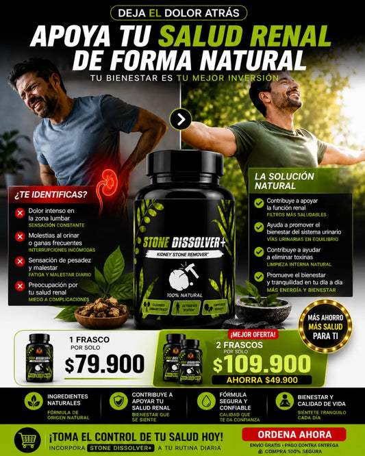 Stone Disolver+: Elimina las piedras en los riñones💚