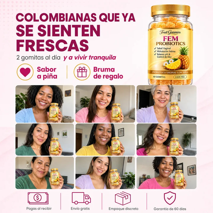 Clientas con su frasco de FEM Probiotics